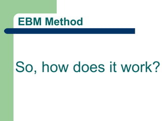 EBM Method

So, how does it work?

 