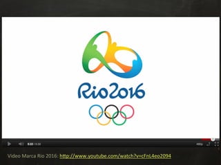 Video	
  Marca	
  Rio	
  2016:	
  h2p://www.youtube.com/watch?v=cFnL4eo2094	
  
 