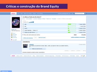 Críticas e construção do Brand Equity
 