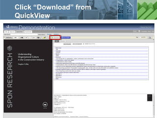 a ProQuest business
Click “Download” from
QuickView
 