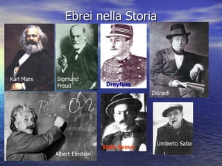Ebrei nella Storia Karl Marx Sigmund Freud Dreyfuss Disraeli Albert Einstein Italo Svevo Umberto Saba 