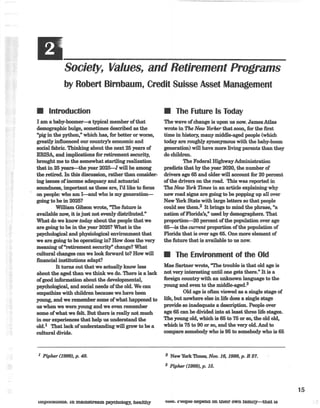 Ebri -values and retirement