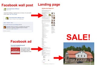 Facebook wall post   Landing page




     Facebook ad
                                    SALE!
 