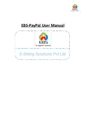 EBS-PayPal User Manual

 