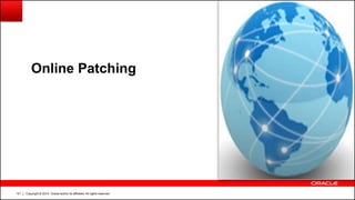 Copyright © 2014, Oracle and/or its affiliates. All rights reserved.121
Online Patching
 