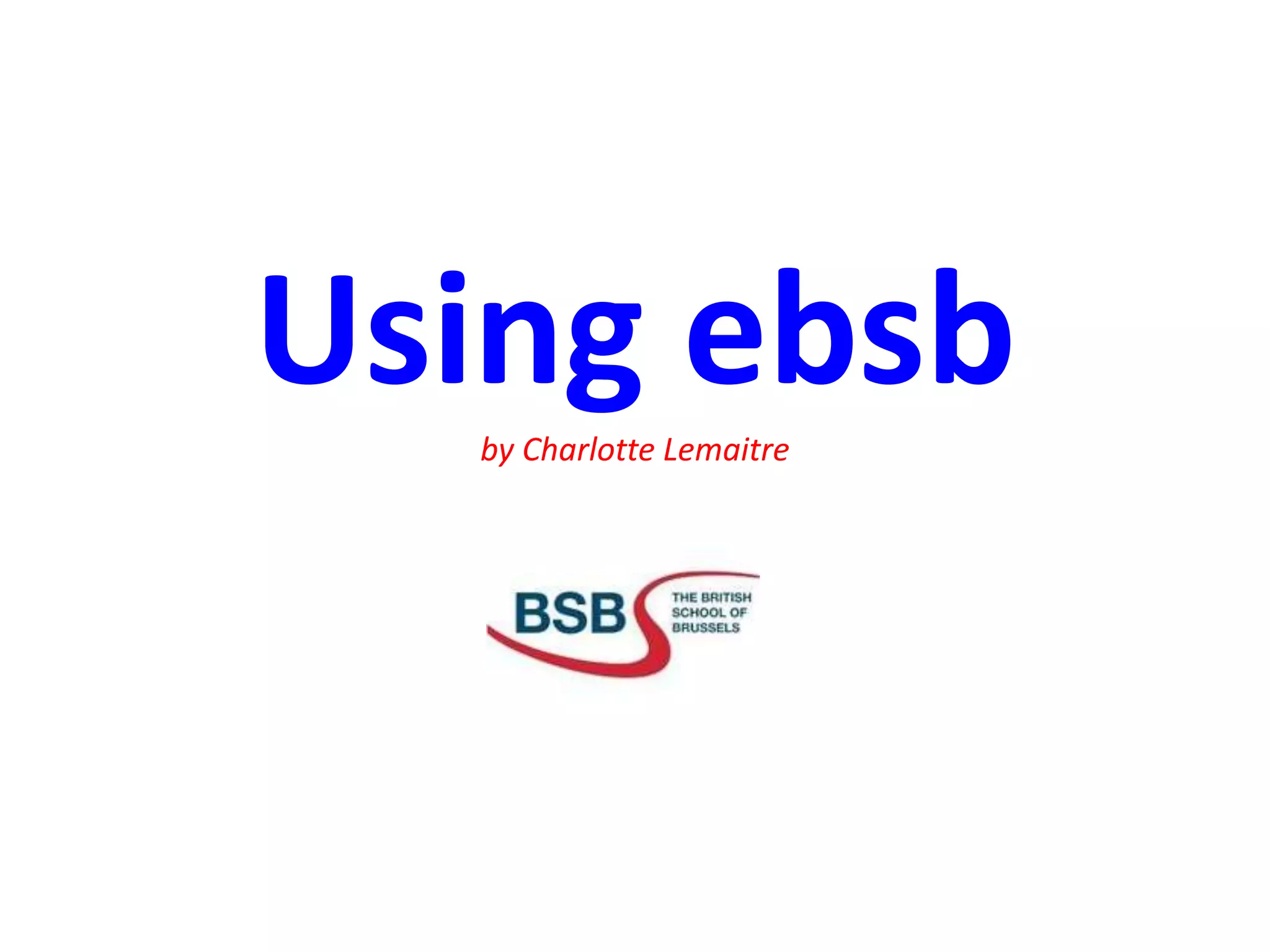Using ebsbby Charlotte Lemaitre