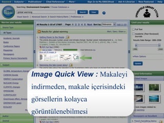 Image Quick View : Makaleyi
indirmeden, makale içerisindeki
görsellerin kolayca
görüntülenebilmesi
 