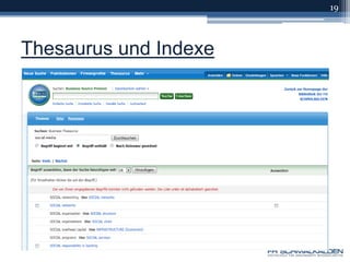 Thesaurus und Indexe19