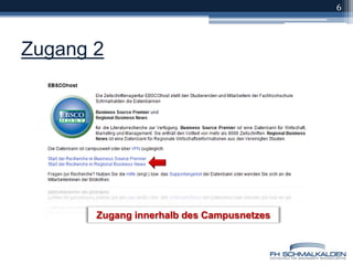 Zugang 26Zugang innerhalb des Campusnetzes