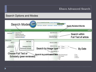 Ebsco Advanced Search

Search Options and Modes
 