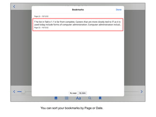 You can sort your bookmarks by Page or Date.
 