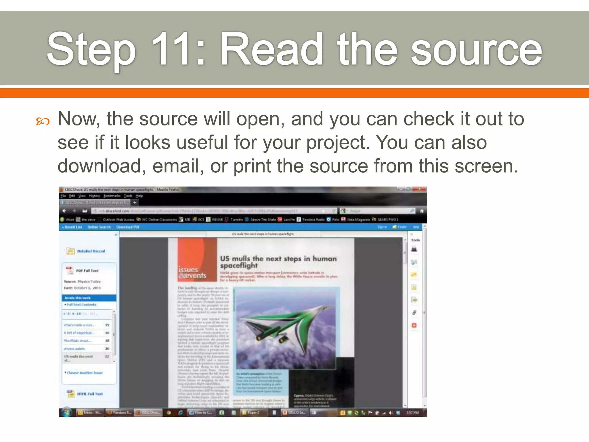 

Now, the source will open, and you can check it out to
see if it looks useful for your project. You can also
download, email, or print the source from this screen.

 