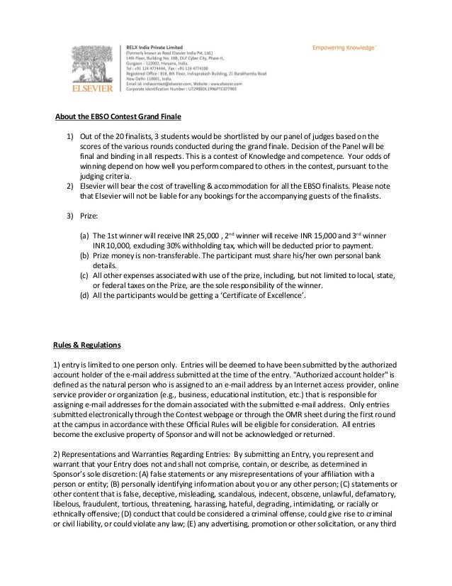 Elsevier Basic Science Olympiad 2018 Guidelines for 1st Year Medical