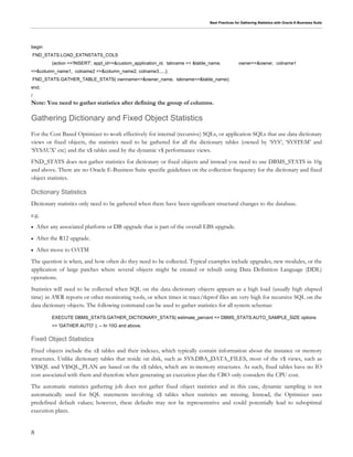 Fnd Statistics Ebs stats | PDF