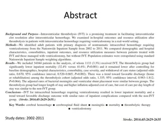 Abstract
Study dates: 2002-2011
 