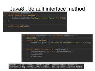 Java8 : default interface method

 