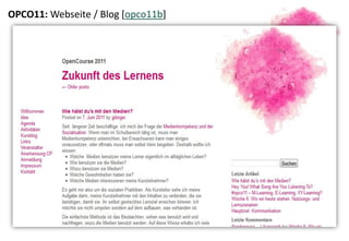 OPCO11: Webseite / Blog [opco11b]
 