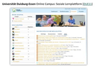 Universität Duisburg-Essen Online Campus: Soziale Lernplattform [DUE11]
 