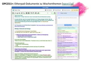 OPCO11+: Etherpad-Dokumente zu Wochenthemen [opco11g]
 