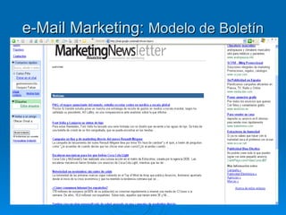 e-Mail Marketing:  Modelo de Boletín 