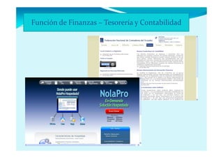 Función de Finanzas – Tesorería y Contabilidad
 
