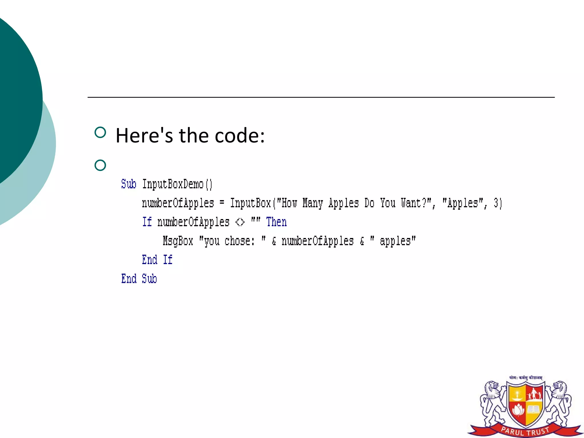    Here's the code:

 