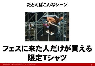 たとえばこんなシーン

フェスに来た人だけが買える
限定Tシャツ
【Confidential】Copyright (C) CREATIVEHOPE,Inc. All Rights Reserved.

5

 