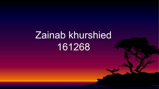 Zainab khurshied
161268
 
