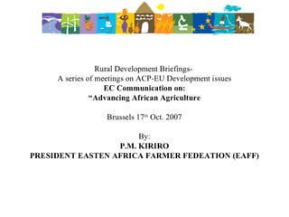 EC Communication on: "Advancing African Agriculture"
