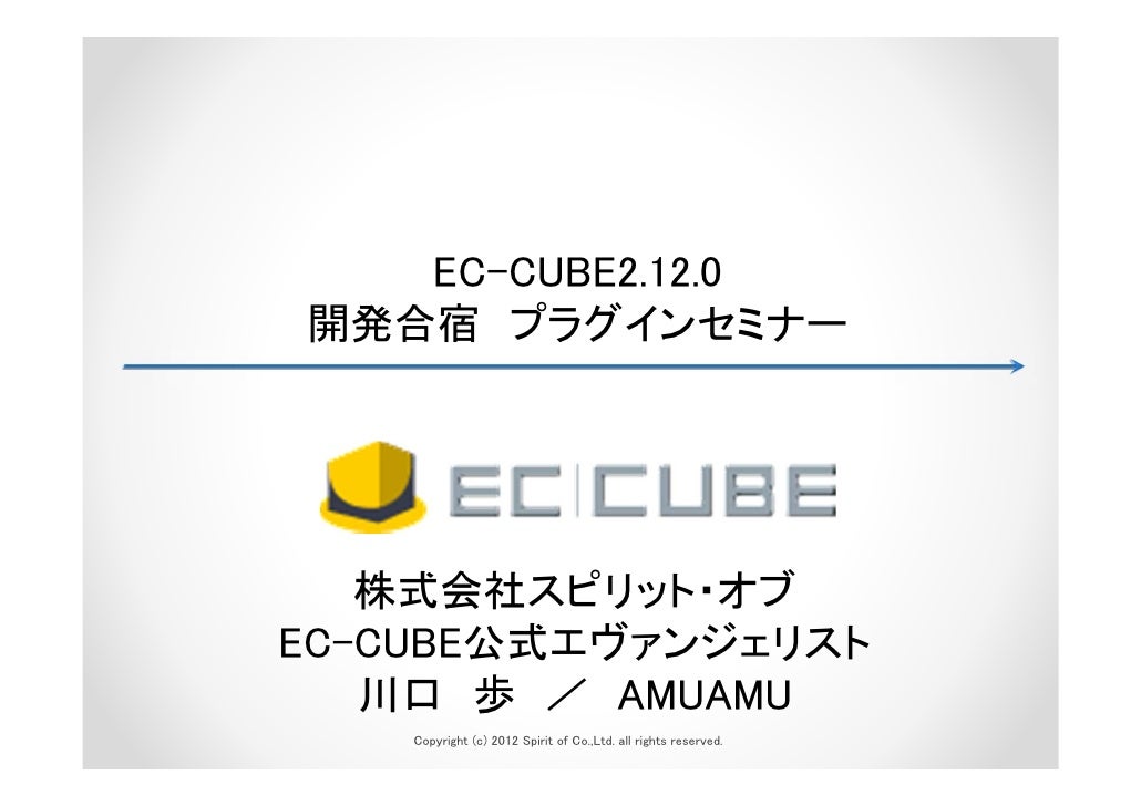 Ec Cube開発合宿 プラグインセミナー