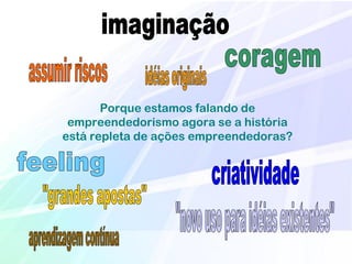 Porque estamos falando de
 empreendedorismo agora se a história
está repleta de ações empreendedoras?
 