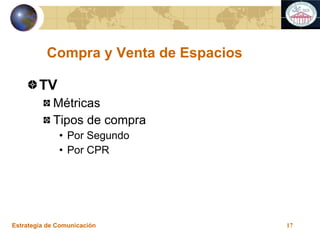 Compra y Venta de Espacios TV Métricas Tipos de compra Por Segundo Por CPR 