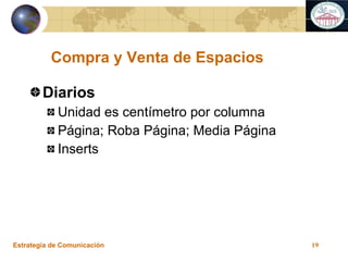 Compra y Venta de Espacios Diarios Unidad es centímetro por columna Página; Roba Página; Media Página Inserts 