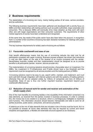 EC Mid Term Report Expert Group E Invoicing Jan09