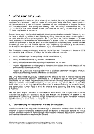 EC Mid Term Report Expert Group E Invoicing Jan09