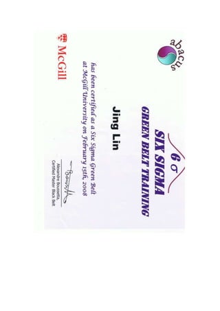 6 sigma certificate