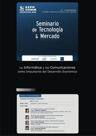 Programa del Seminario Tecnología y Mercado, Expo Comm Argentina 2009