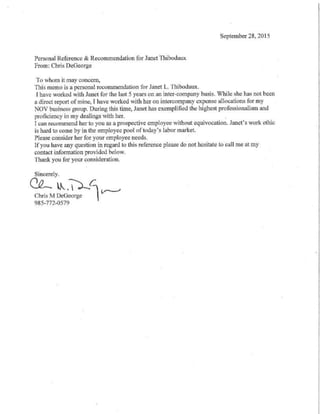 LETTER OF RECOMENDATION CHRIS DEGEORGE