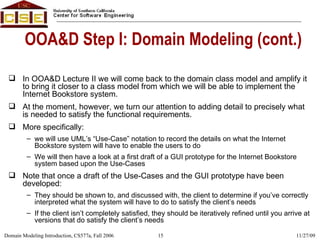 Object-Oriented Analysis & Design (OOAD) Domain Modeling Introduction | PPT