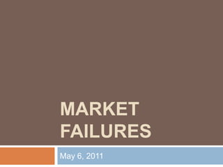 MARKET FAILURES May 6, 2011 