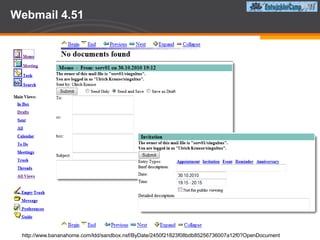 1996 – Notes 4.5 / Notes 4.6Das erste „Point“ Release seit Version 1.1Calendaring & SchedulingWebServer Addon verfügbar („Domino“)POP, IMAP, LDAP, NNTP, HTTP
