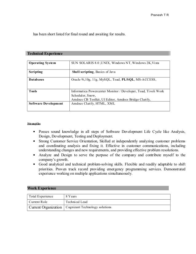 Tech Lead Cognizant_Tech_Solutions_ 8 yrs exp in Unix Shell scripting