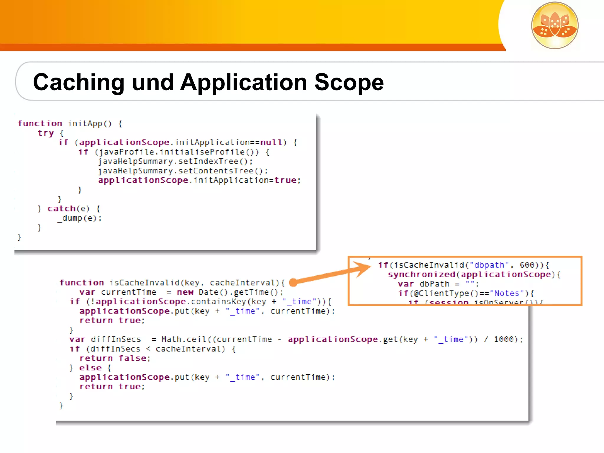 Caching und Application Scope
 
