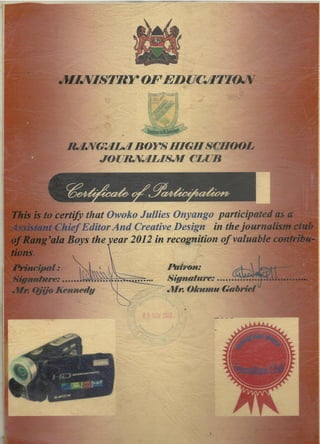 Journalism Certificate