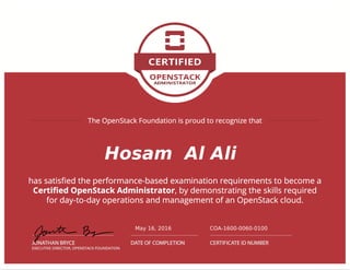 OpenStack Foundation - Certified OpenStack Administrator