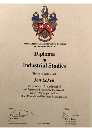Diploma Industrial Studies