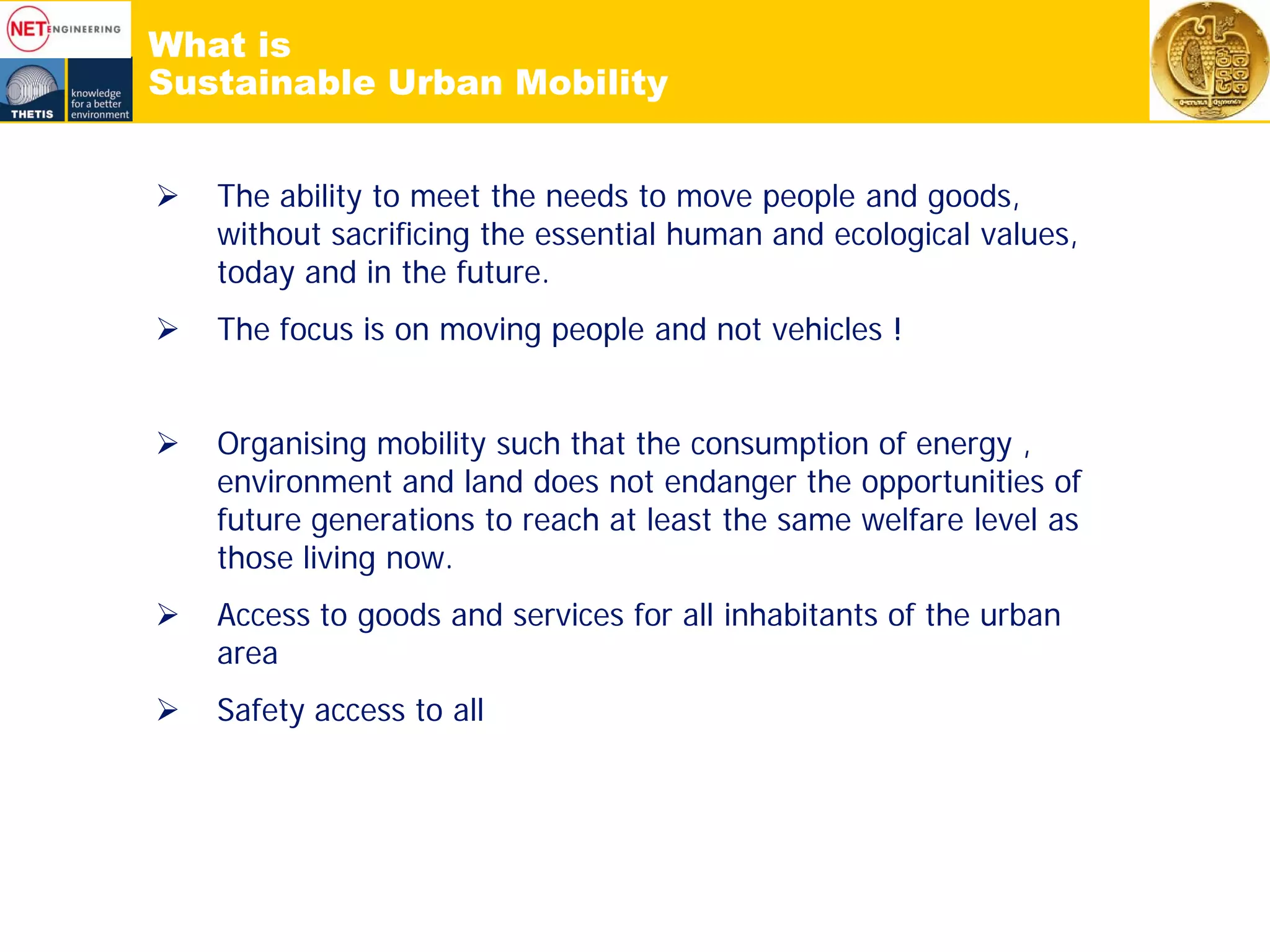 Guidelines for a Sustainable Mobility Plan for Tbilisi | PDF