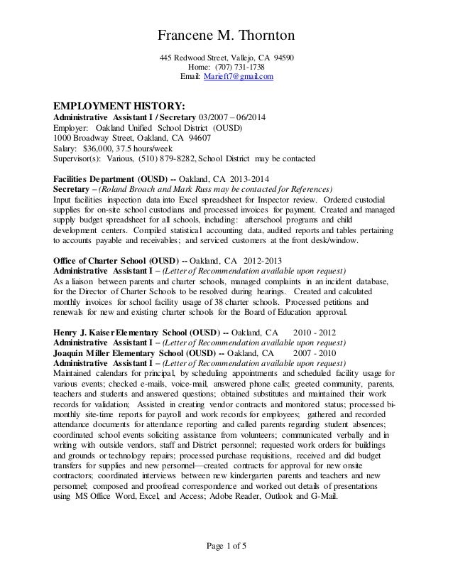 office aide resumes