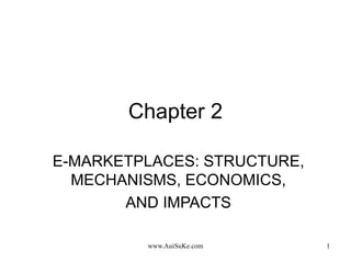 Chapter 2 E-MARKETPLACES: STRUCTURE, MECHANISMS, ECONOMICS, AND IMPACTS 