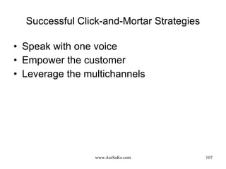 Successful Click-and-Mortar Strategies Speak with one voice Empower the customer Leverage the multichannels 